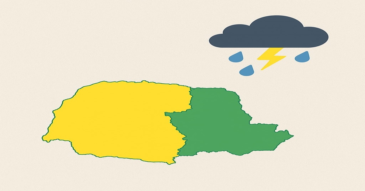 Boletim aponta risco moderado de tempestades e chuvas intensas no Paraná