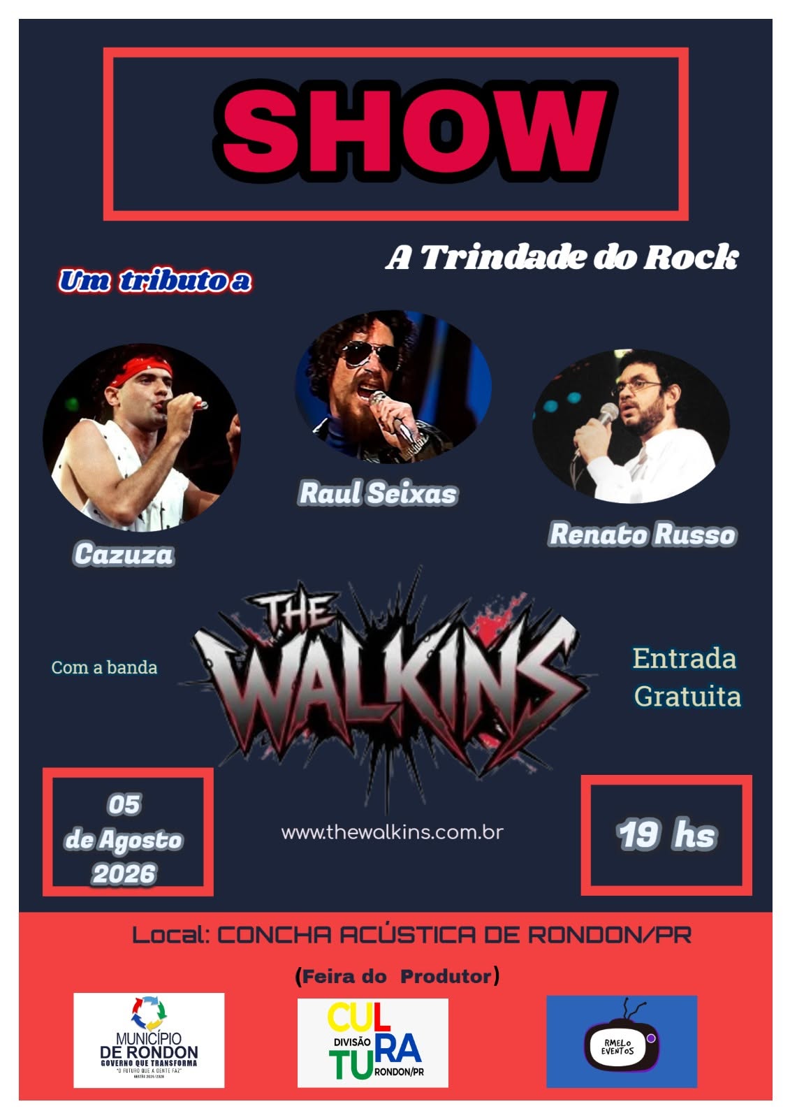 Show “a trindade do rock” promete agitar Rondon com entrada gratuita